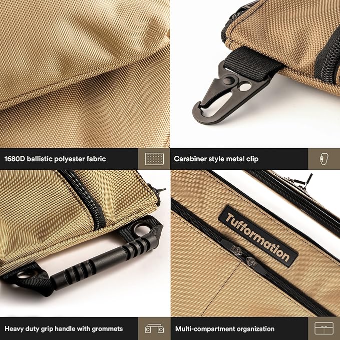 Small Tool Pouch, Tool Bag Organizer with Zipper. Small Tool Bag with Multiple Compartments. Perfect Tool Pouch Bags for Men Women Electricians & Others.