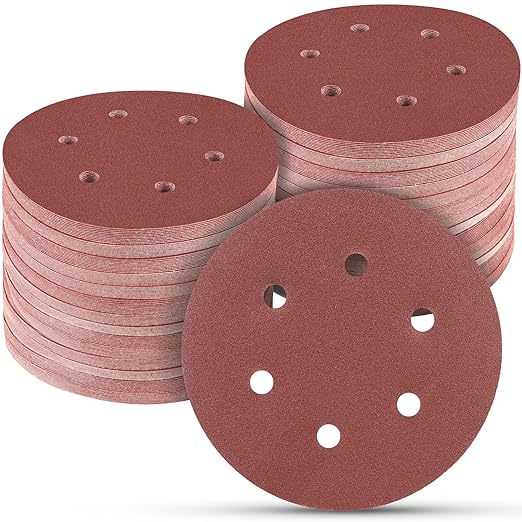 100 PCS 6 Inch Sanding Discs 100 Grit Hook and Loop Sandpaper, Round Orbital Sand Paper Discs for Sander
