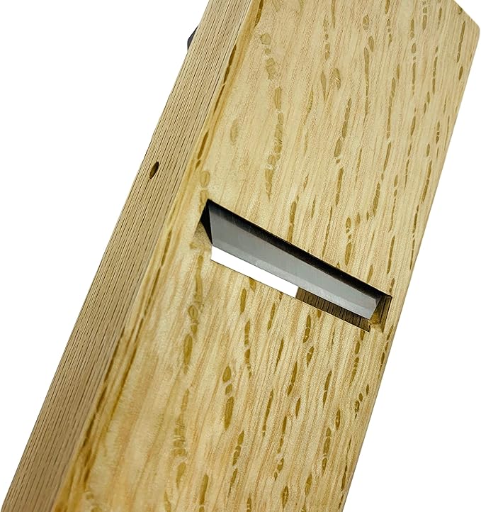 KAKURI Japanese Block Plane Large 60mm for Woodworking, KANNA Japanese Smoothing Plane Manual Hand Planer Tool for Finishing Wood, 10.2 x 3.0 x 2.8 inches, White Oak Body (Oil Finished), Made in JAPAN