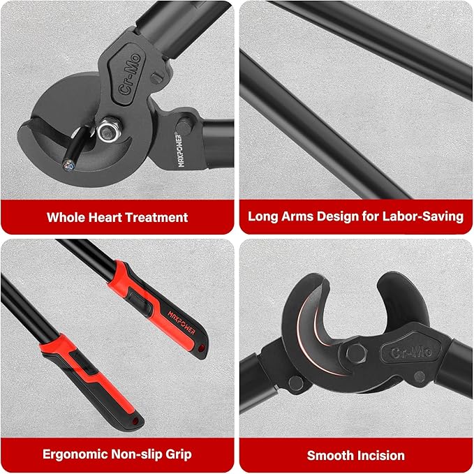 MAXPOWER Cable Cutters, 25-Inch Heavy Duty Cable Cutter for Aluminum, Copper and Communications Cable
