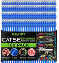 GearIT 100-Pack, Cat5e Ethernet Patch Cable 3 Feet - Snagless RJ45 Computer LAN Network Cord, Blue - Compatible with 48 Port Switch POE Rackmount 48port Gigabit