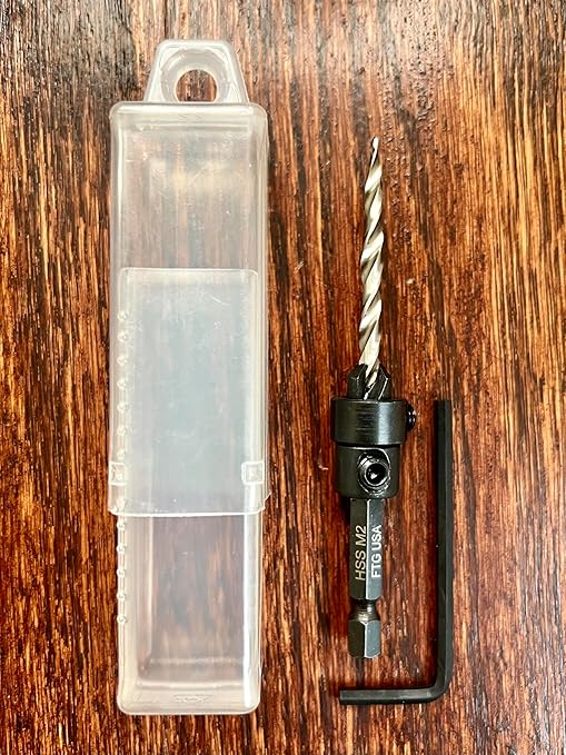 FTG USA Adjustable Wood Countersink Drill Bit #8 (11/64") with Tapered Drill Bit for Woodworking