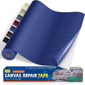 Self-Adhesive Canvas Repair Tape, 16" x 40" Waterproof Canvas Repair Patch, Fabric Patch Repairs Kit for Furniture, Tents, Sunbrellas, Boat Covers Awnings, Couches, Clothes, Bags Royal Blue