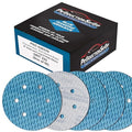 Premium 220 Grit 6" Rhombus Diamond Shape Blue Sanding Discs, 6-Hole, Box of 50 - Hook & Loop Anti-Clogging J-Cloth Dustless Sandpaper for Random Orbital Sanders, Sand Auto Paint, Wood