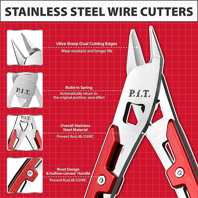 2PCs Wire Cutters,5.5'' Stainless Steel Flush Cutters,Side Cutters,Wire Snips,Flush Cut Pliers, Small Wire Cutters for Zip Tie,Jewelry Making,Plastic,Floral,Electrical,Craft,Artificial,Soft Copper