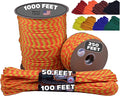 BORED? PARACORD! 550 lb Paracord - Ideal for Crafting, Camping, DIY Projects, Active & Military Outdoors - Strong Survival Rope - Tactical Parachute Cord Type III - Search and Rescue 250 Feet