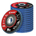 EZARC 12 Pack 120 Grit Flap Discs 4 1/2 for Angle Grinder, 4.5" x 7/8" T27 High Density Jumbo Zirconia Sanding Disc for Rust Removal, Finishing, Grinding, Deburring