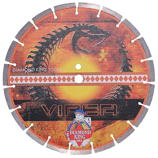 14 Inch Viper Laser Concrete Diamond Blade – Professional Grade for Concrete, Brick, Block, Stone & Pavers – Precision Dry or Wet Cutting Disc for Electric or Gas Saws (14" X 1"-20mm Arbor)