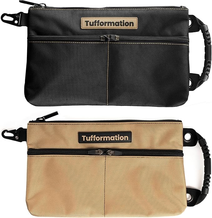 Small Tool Pouch, Tool Bag Organizer with Zipper. Small Tool Bag with Multiple Compartments. Perfect Tool Pouch Bags for Men Women Electricians & Others.