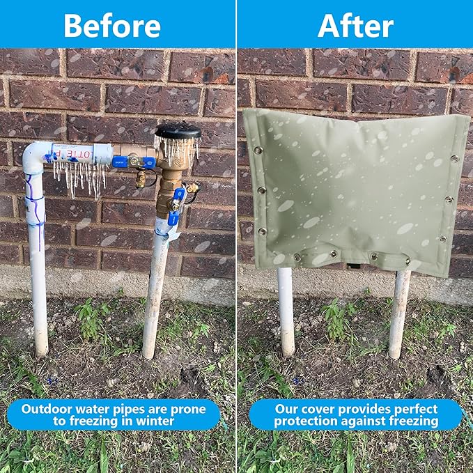 20 x 16 Inch Backflow Preventer Insulation Cover- 3 Way Opening Winter Pipe Insulation Sprinkler Valve Cover (5°F)- Waterproof Water Well Pump Covers for Outside Freeze Protection