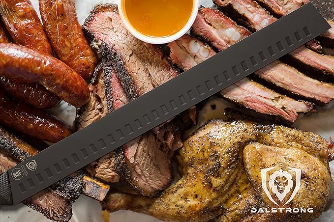 Dalstrong Slicing Knife - 14 inch - Shadow Black Series - Black Titanium Nitride Coated - High Carbon - 7CR17MOV-X Vacuum Treated Steel Carving Knife - Sheath - Kitchen Knife Slicer - NSF Certified