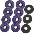 11Pack 4” Strip Discs Rust Remover Wheel for Angle Grinders Clean and Remove Paint, Coating, Rust and Oxidation for Wood Metal Fiberglass Work Purple