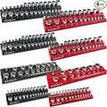 8Pcs Magnetic Socket Organizer Set, 1/2", 1/4" and 3/8" SAE & Metric Deep & Shallow Tools Tray Holder Kit, holds 199pcs Sockets (sockets not included) (8PC 1/2&3/8&1/4)