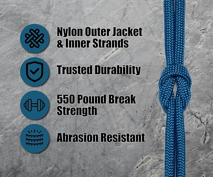 BORED? PARACORD! 550 lb Paracord - Ideal for Crafting, Camping, DIY Projects, Active & Military Outdoors - Strong Survival Rope - Tactical Parachute Cord Type III - Caribbean Blue 1000 Feet