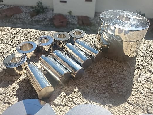 Coin Ring Puncher & Spacer Set | Punch Hole Metal Sheets Jewelry Making Tools | 5 Punches Ring Making Tool Made in USA | Centering Coin Punching Kit - 2.5 Pounds