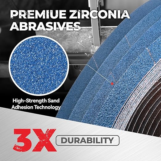 1/2 x 18 inch Zirconia Sanding Belts, 40Pcs 10 Each of 40/60/80/120 Assorted Grits, Belt Sander Sanding Belt for Knife Blade Sharpening, Metal Polishing, Derusting, Woodworking