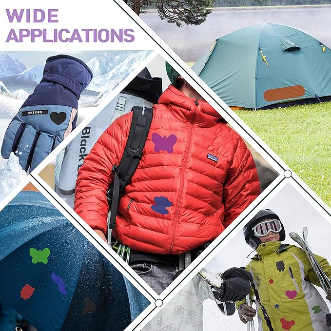 Azobur Nylon Repair Patches Self Adhesive Vinyl Outdoor Camping Gear Repair Kit,Waterproof Fabric Repair Patches for Down Jacket, Tent, Sleeping Bag (15x20cm