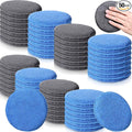 50 Pcs Microfiber Wax Applicator Pads 5 Inches Diameter Applicator Pads Bulk Soft Microfiber Wax for Car Polishing Foam for Car Cleaning(Blue, Gray)