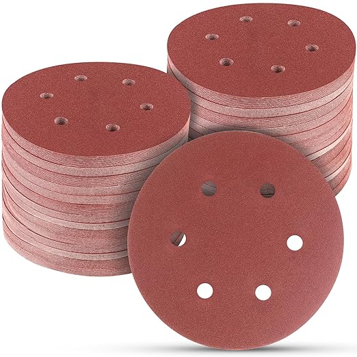100 PCS 6 Inch Sanding Discs 320 Grit Hook and Loop Sandpaper, Round Orbital Sand Paper Discs for Sander