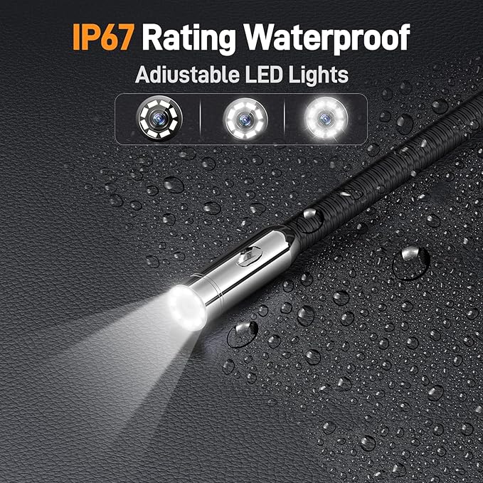 Teslong Telescopic Camera with Light, 4.5" IPS Screen Endoscope Inspection Camera with 5FT Telescoping Pole, IP67 Waterproof Flexible Borescope for Home Ceiling, Wall, Chimney, Automotive & HVAC