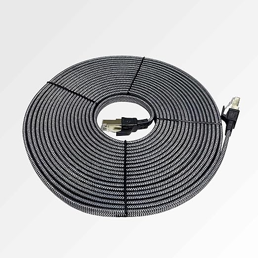YANGER Cat8 Ethernet Cable 50FT，Nylon Braided High Speed Heavy Duty Network LAN Patch Cord, 40Gbps 2000Mhz with Gold Plated RJ45 Connector, Indoor&Outdoor for Modem/Router/Gaming/PC
