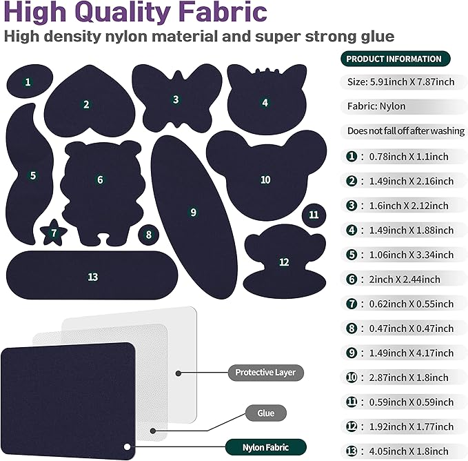 Azobur Nylon Repair Patches Self Adhesive Vinyl Outdoor Camping Gear Repair Kit,Waterproof Fabric Repair Patches for Down Jacket, Tent, Sleeping Bag (15x20cm）