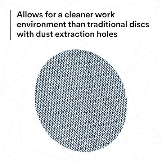3M Xtract Net Disc 310W, 320+, 5 in, Die 500X, Pack of 50 Hook and Loop Sanding Discs, Virtually Dust-Free, Value Option for Metal, Wood, Composites, Stock Removal, and Fine Finishing