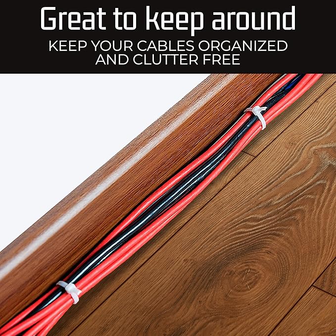Bolt Dropper White Zip Ties - 50 lbs Tensile Strength - Self-Locking Premium Nylon Cable Ties Wraps for Indoor and Outdoor - Wire Management and Secure Items - Zip Ties Heavy Duty - 11" - 2000 Pack