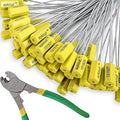 600 Pieces Security Cable Seals, Metal Number Security Tags for Truck, Trailers, Cargo, Containers, Vans, Oil Tank, Milk Vehicle (Yellow, 600 Pack)