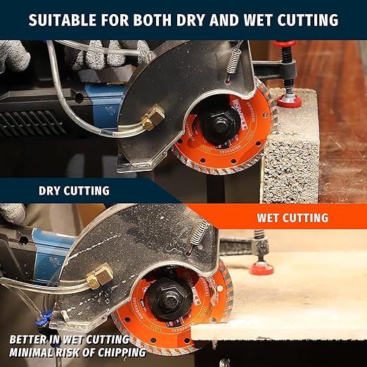 5 Inch Diamond Turbo Saw Blades - Ideal for Cutting Stone, Marble, Granite, Concrete, Bricks (2-Pack)
