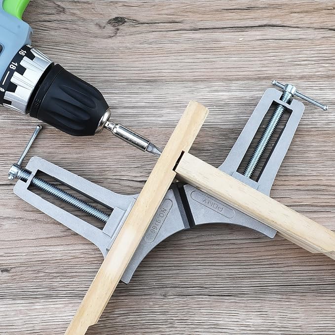 PONY 2-Piece 90 Degree Corner Clamp Set, Featured with 3’’ Maximum Opening, 200 lbs Clamping Force & 1/2’’ Clamping Height, Aluminum Alloy Body, Adjustable Right Angle Clamps for Multiple Projects