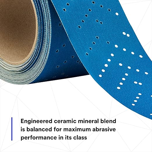 3M Hookit Blue Abrasive Sheet Roll, 36191, Multi-Hole, 2.75 in x 13 yd, 180+ Grade, Automotive Sanding Roll Sandpaper for Coating Removal, Body Repair, Auto Sanding