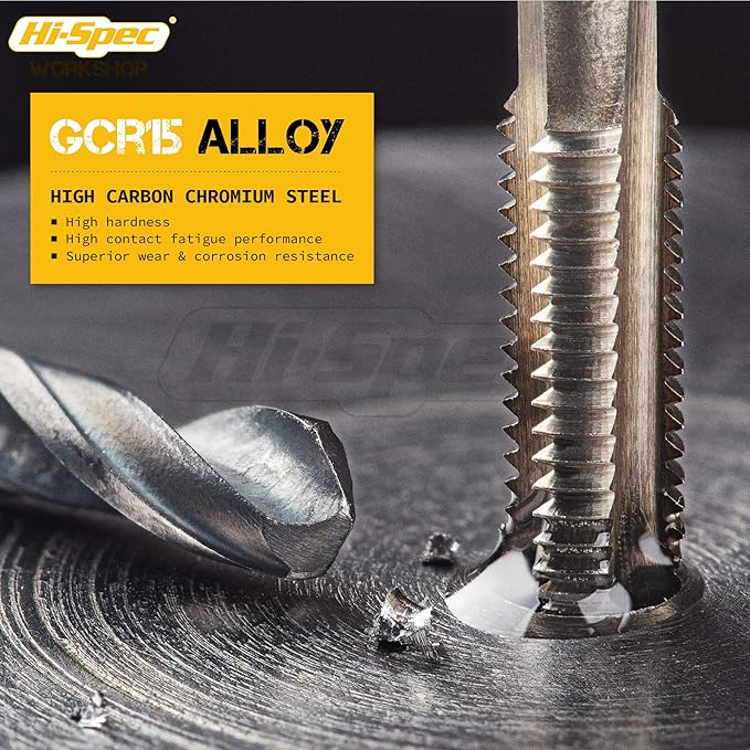 Hi-Spec 39pc Metric Tap & Die Set. Complete M3 to M12 Tapping and Threading Tools with Tap Wrench & Screw Pitch Gauge Accessories