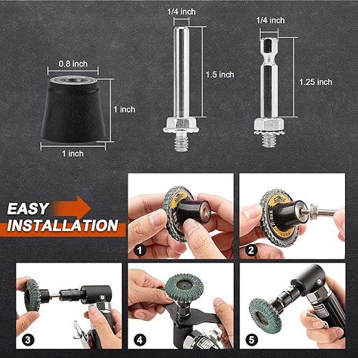 10PCS 40 Grit Curved Flap Disc 2 Inch Roll Lock Quick Change Sanding Discs 1pcs 1/4" Holder Surface Grinding Disc for Die Grinder Metal Surface Grind Burr Finish Weld Rust Paint Removal