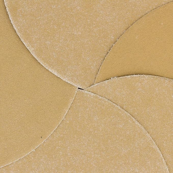 Dura-Gold Premium 150 Grit 6" Gold Sandpaper Discs, No Hole Pattern Dustless, Box of 50, Hook & Loop Backing for DA Sander, Finishing Coarse Sanding Abrasive Automotive Paint, Woodworking Wood, Metal