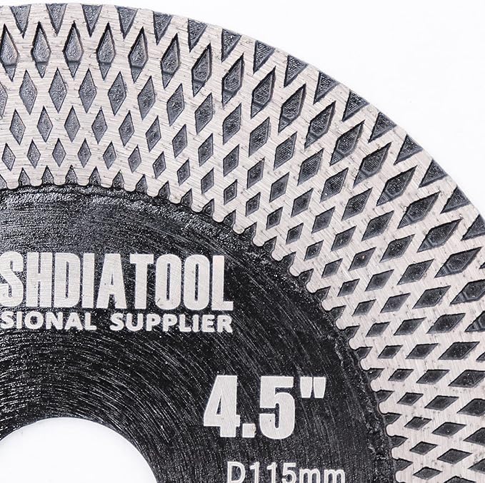 SHDIATOOL Tile Diamond Saw Blades Porcelain Cutter Disc for Dry/Wet Cutting Grinding Ceramic Marble Artificial Stone Diameter 4.5 Inches x 7/8 inch