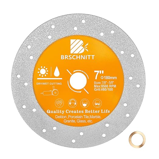 Rock Slab Grinding Disc - 7 inch Glass Cutter Disc, Granite Cutting Disc, Diamond Grinder Wheel for Rock Slab, Stone, Tile, Marble, Granite, Glass Diamond Cutting Discs