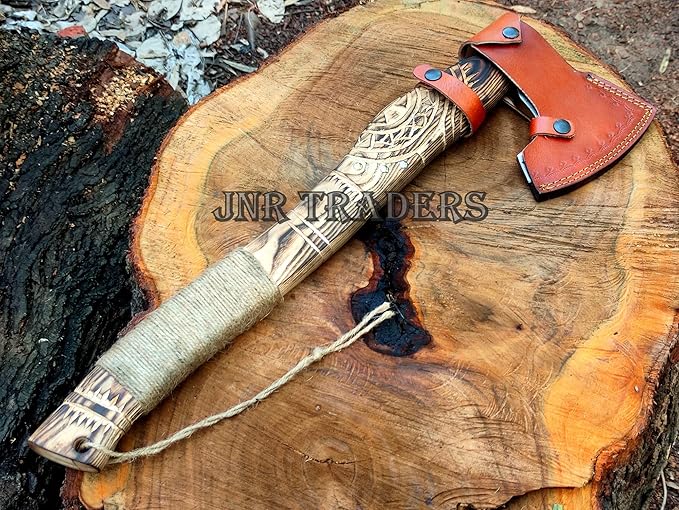 Custom Gift Forged Carbon Steel Viking Axe, Viking Bearded Deocrative Throwing Axe 22 inch 3738