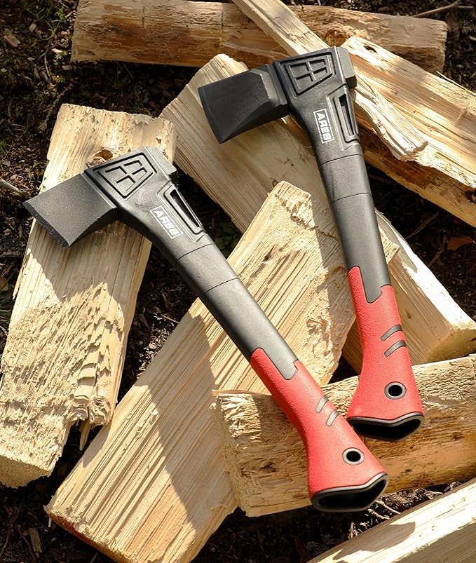 ARES 45005 – 18-Inch Chopping Axe – Lightweight Fiberglass Handle Construction – High-Carbon Steel Blade Head – Gardening, Hiking, and Outdoor/Adventure Applications