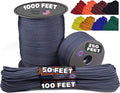 BORED? PARACORD! 550 lb Paracord - Ideal for Crafting, Camping, DIY Projects, Active & Military Outdoors - Strong Survival Rope - Tactical Parachute Cord Type III - Silver Diamonds 100 Feet