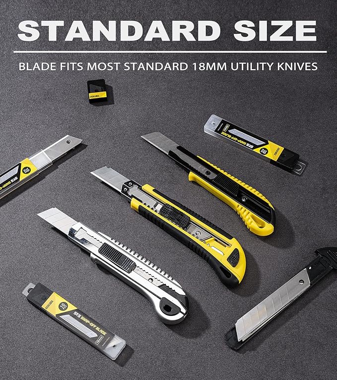DOWELL 18mm Snap Off Blades SK5 Retractable Box Cutter Blades (30pc)