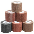 6 Pcs Non-Woven Wire Drawing Flap Wheel for Polishing Burnishing Wheels, 120x100mm 240/240SP/320/320SP/400/600 Grit for Stainless Steel, Copper and Surface Conditioning Wheel