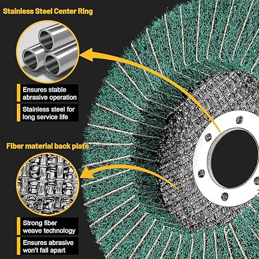 10Pcs 120 Grit Scour Flap Disc 4 1/2 Inch Coarse Polishing Grinding Wheel for Metal Stainless Steel Angle Grinder Scouring Pads Scuff Sanding Discs Paint Rust Remover