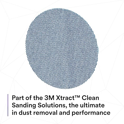 3M Xtract Net Disc 310W, 180+, 3 in, Die 300V, Pack of 50 Hook and Loop Sanding Discs, Virtually Dust-Free, Value Option for Metal, Wood, Composites, Stock Removal, and Fine Finishing