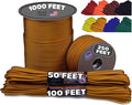 BORED? PARACORD! 550 lb Paracord - Ideal for Crafting, Camping, DIY Projects, Active & Military Outdoors - Strong Survival Rope - Tactical Parachute Cord Type III - Goldenrod 1000 Feet