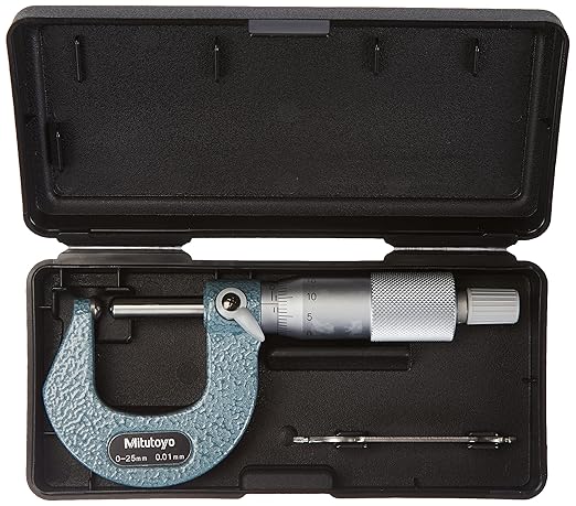 Mitutoyo 115-217 Spherical Face Micrometer, Ratchet Stop, 50-75mm Range, 0.01mm Graduation, +/-0.003mm Accuracy, Spherical Spindle