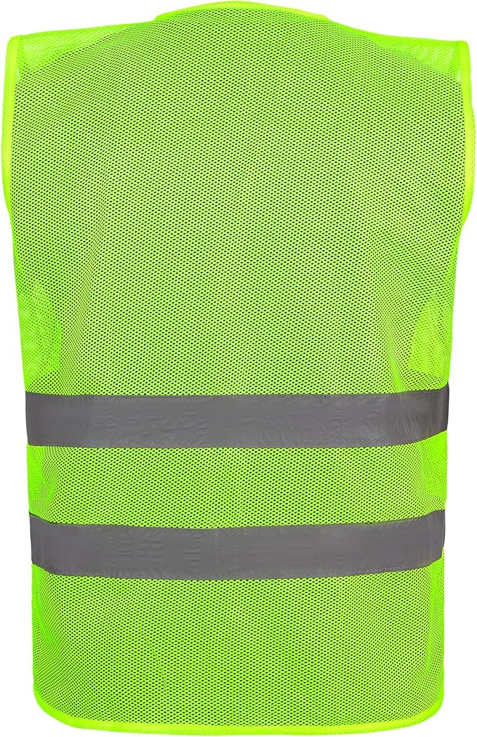 Safety Vest - 10 Pack and 15 Pack - High Visibility Vest for Everyday Use, Lightweight, Comfortable and Breathable