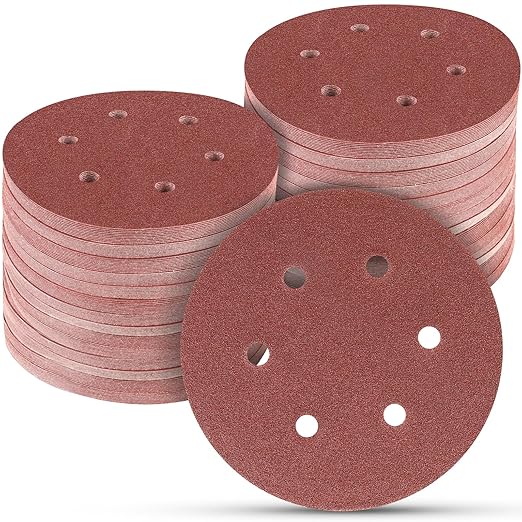 100 PCS 6 Inch Sanding Discs 80 Grit Hook and Loop Sandpaper, Round Orbital Sand Paper Discs for Sander