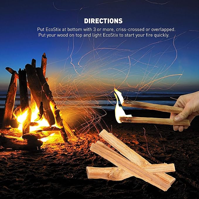 Eco-Stix Fatwood Fire Starter Kindling Firewood Sticks – 100% Organic – Firestarter for Wood Stoves, Fireplaces, Campfires, Bonfires, 50 Pounds