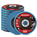 EZARC Flap Discs 40 Grit, 4 1/2 x 7/8-Inch Flap Sanding Disc, Type 29 Zirconia Grinding Wheel for Stainless Steel, Sheet Metal (10 Pack)